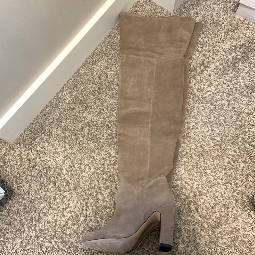 Grey-tan over the knee boot from Aldo